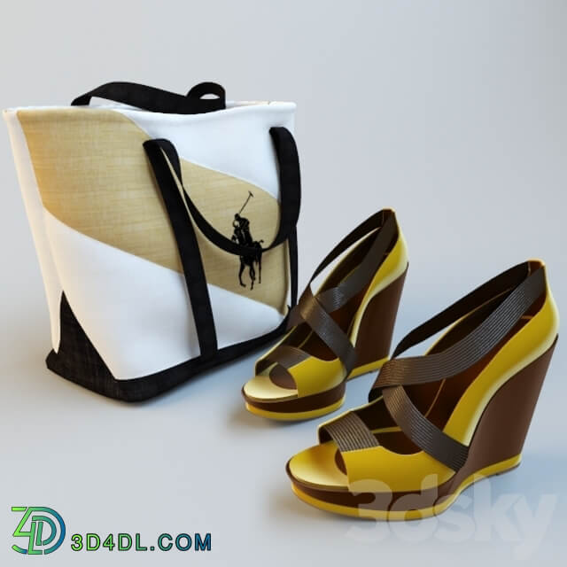 RL bag and shoes Footwear 3D Models