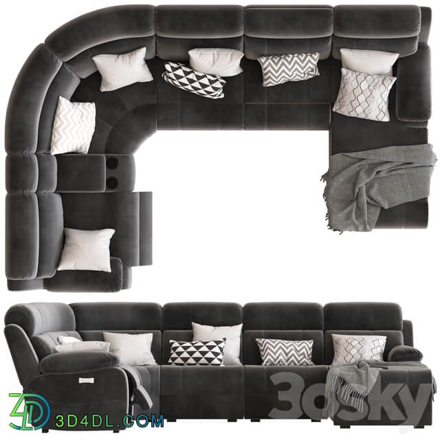 5 Seater Corner Sofa with Chaise and Foot lift