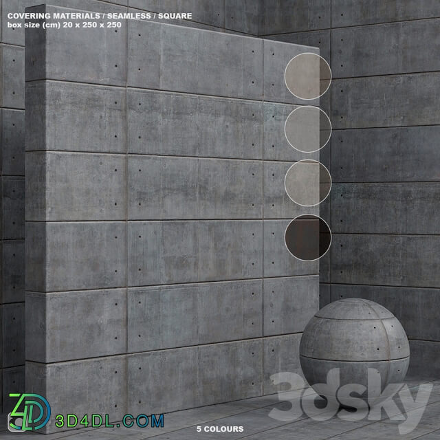 Stone Material seamless plaster concrete panel set 135