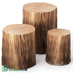 Coffee tables made of stumps 