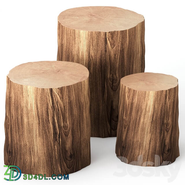 Coffee tables made of stumps