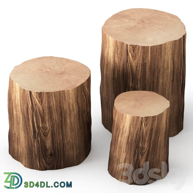 Coffee tables made of stumps