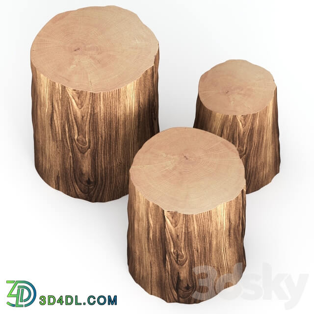 Coffee tables made of stumps