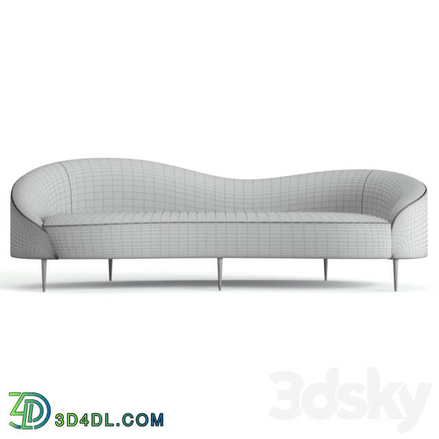 Curvo Light Gray Velvet Sofa