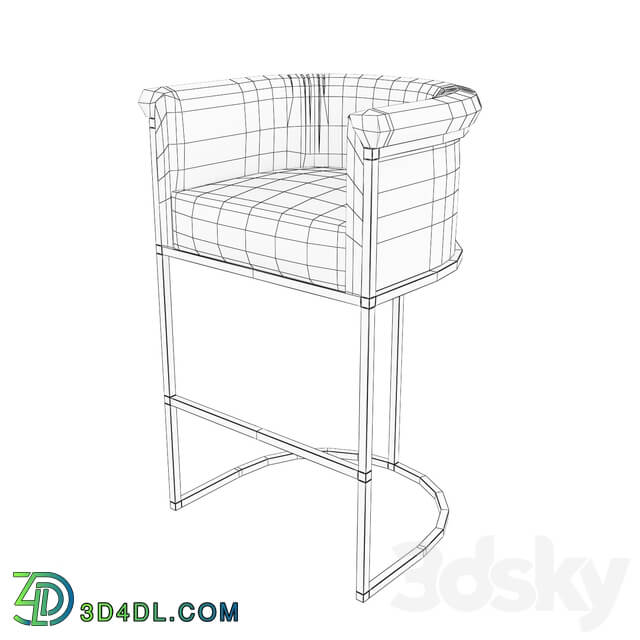 Bar stool Wexler Barrelback Fabric