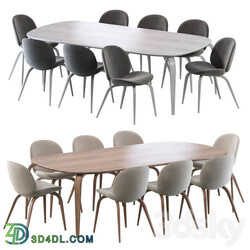 Table Chair Beetle Dining Chair and Gubi Dining Table Elliptical 