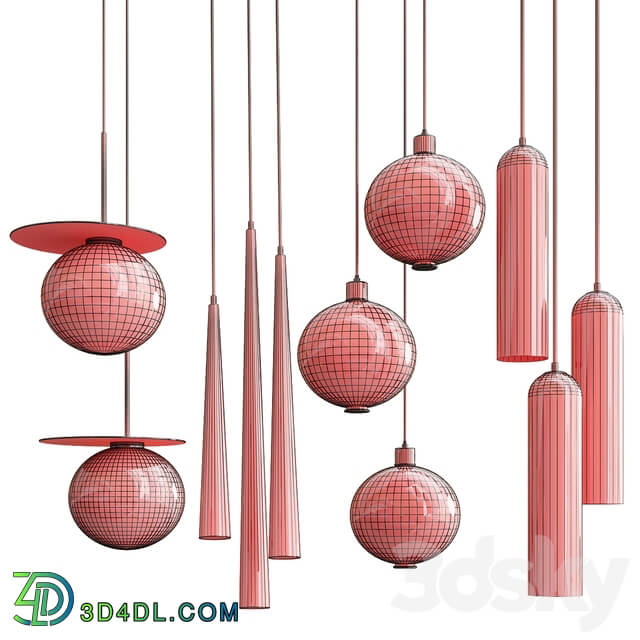 Four Hanging Lights 62 Pendant light 3D Models