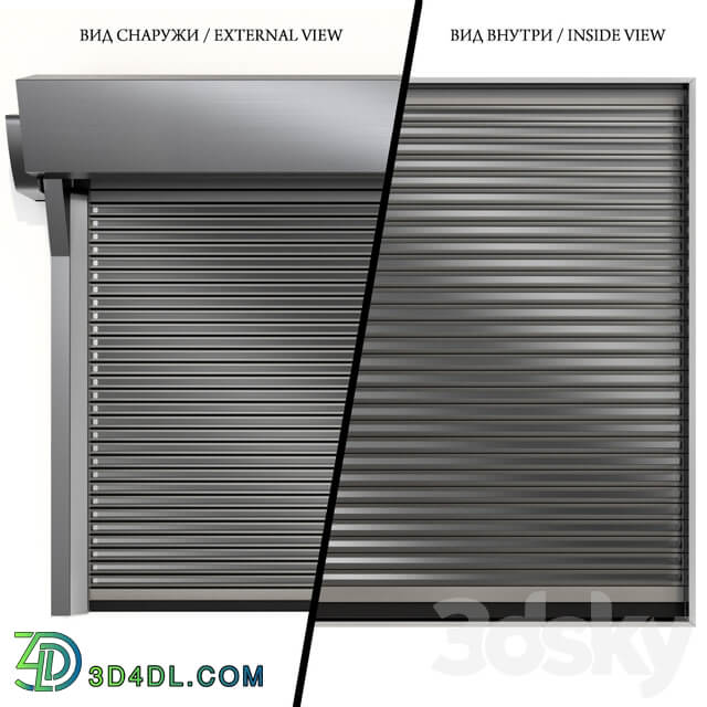 Metal industrial high speed door with horizontal transparent lamellas