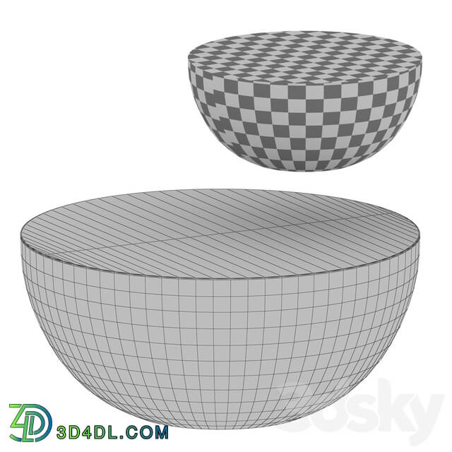 Fernando Metal Drum Coffee Table Crate and Barrel 3D Models