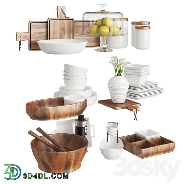 Kitchen Set Wood and White