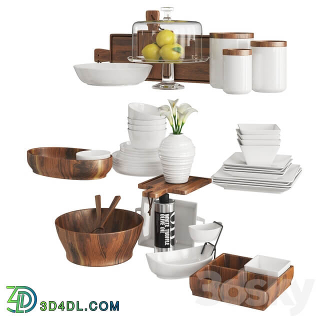 Kitchen Set Wood and White