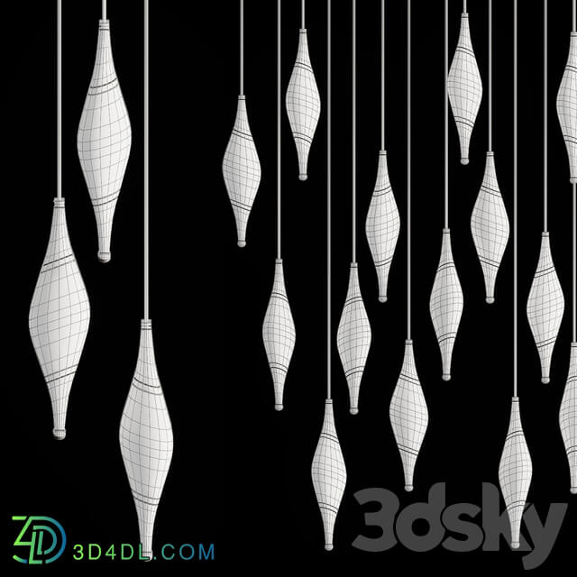 Pendant light Drop pendant lamp with metal tips FAME