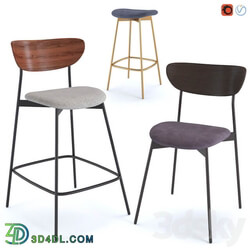 West Elm Modern Petal Bar Counter Stool 