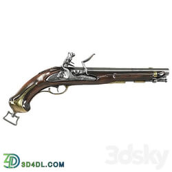 French antique pistol Flintlock Miscellaneous 3D Models 