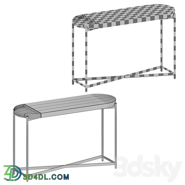 Laurie White Console Table Crate and Barrel 3D Models