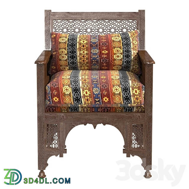 Syrian Inlaid Wooden Chair