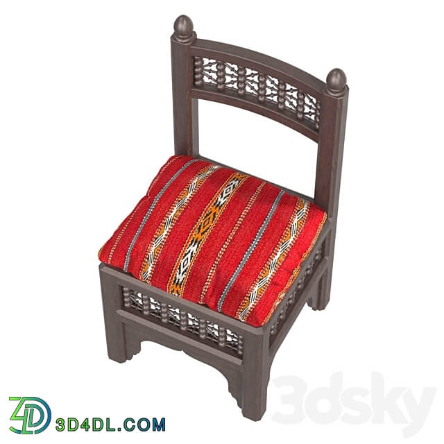 Textile Pinewood Moucharabi Moroccan Chair