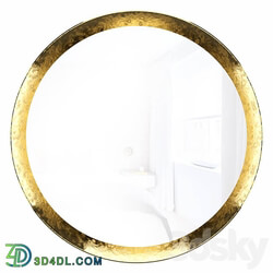 Round mirror in brass frame Orion 