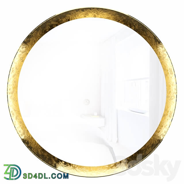 Round mirror in brass frame Orion