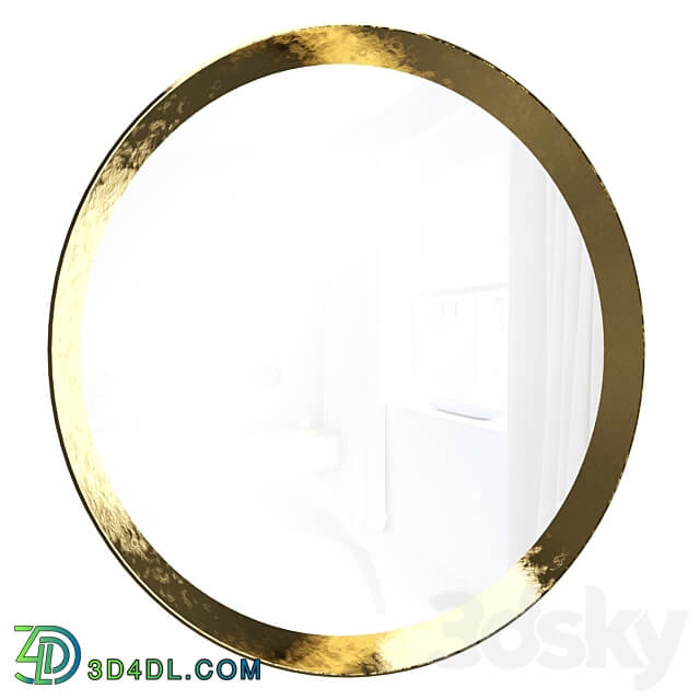 Round mirror in brass frame Orion