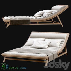 Other soft seating Large wooden outdoor chaise lounge L17 