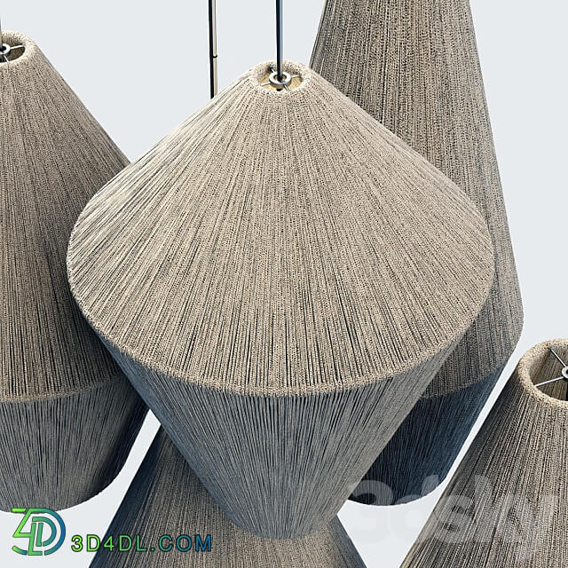 Pendant light Lamp wood rattan wicker Cone n3