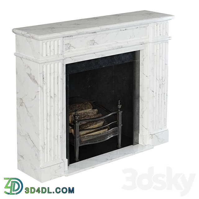 Classic fireplace white marble