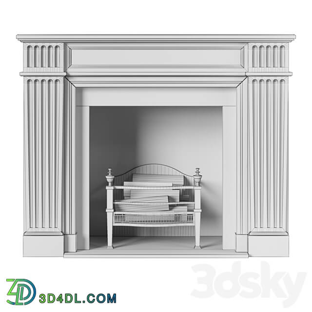 Classic fireplace white marble