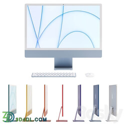 Apple iMac 24 2021 PC other electronics 3D Models 