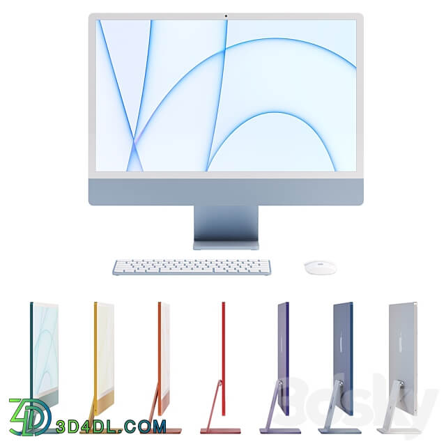 Apple iMac 24 2021 PC other electronics 3D Models