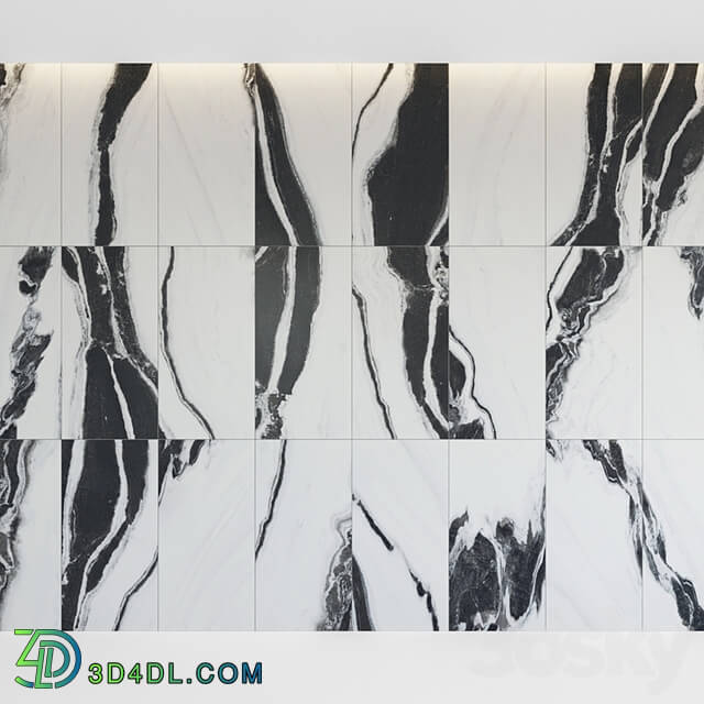 Architectural Design Floor gres Wave Flow B&W MARBLE set 2