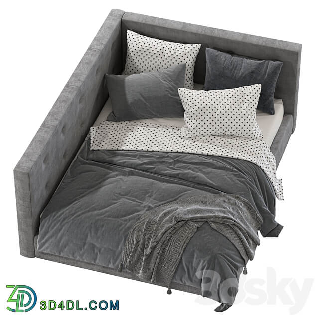 Cushy Upholstered Platform Corner Bed