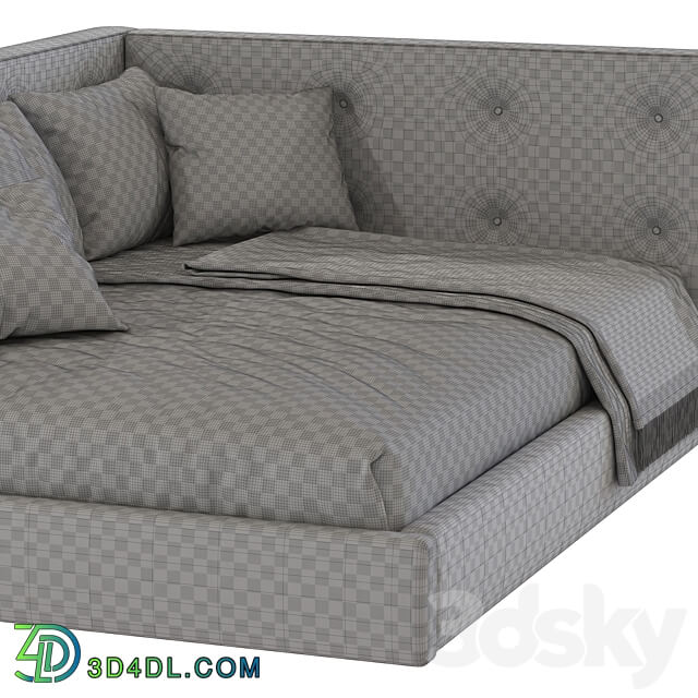 Cushy Upholstered Platform Corner Bed