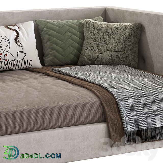 Cushy Upholstered Platform Corner Bed