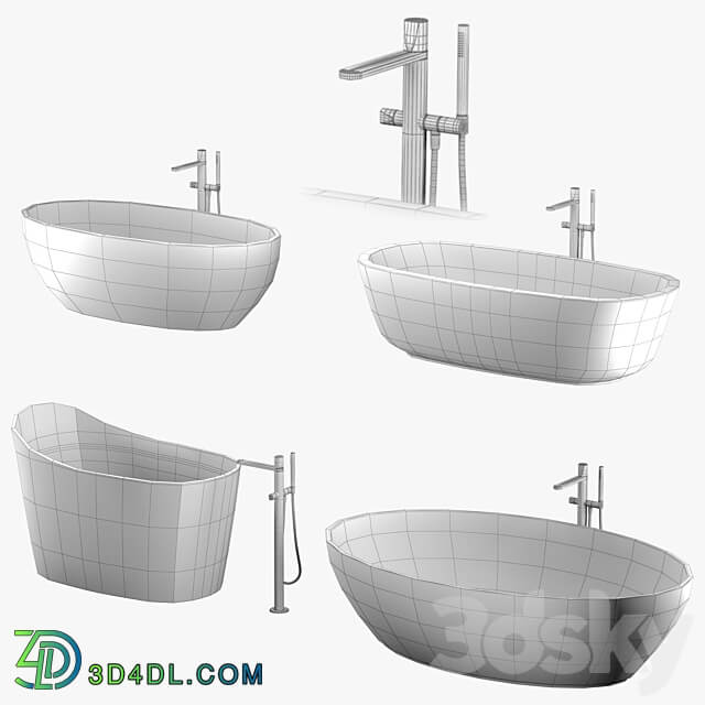 ANTONIO LUPI baths with faucets set 1 3D Models 3DSKY