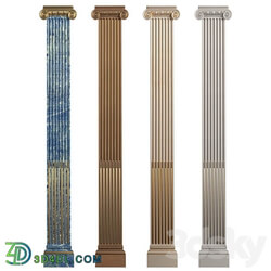 Pilaster with flute Ionic. 