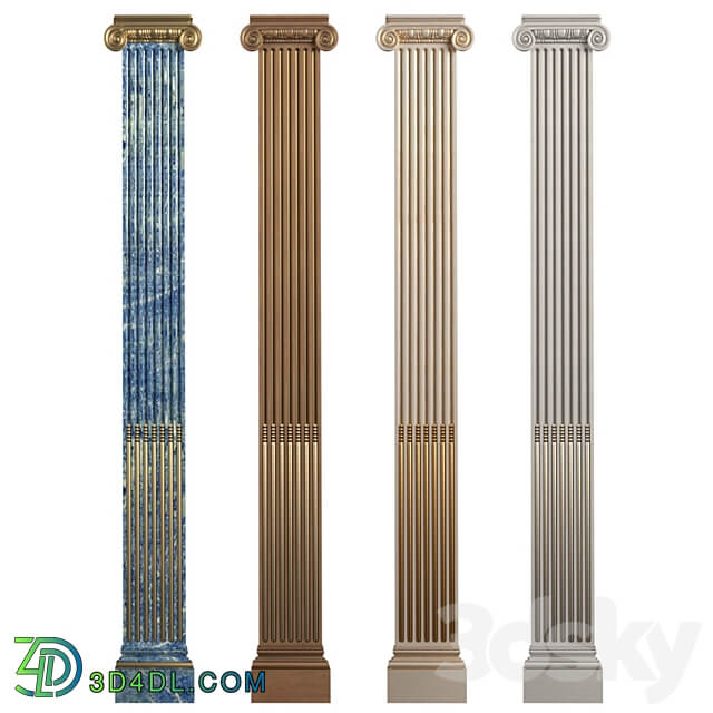 Pilaster with flute Ionic.