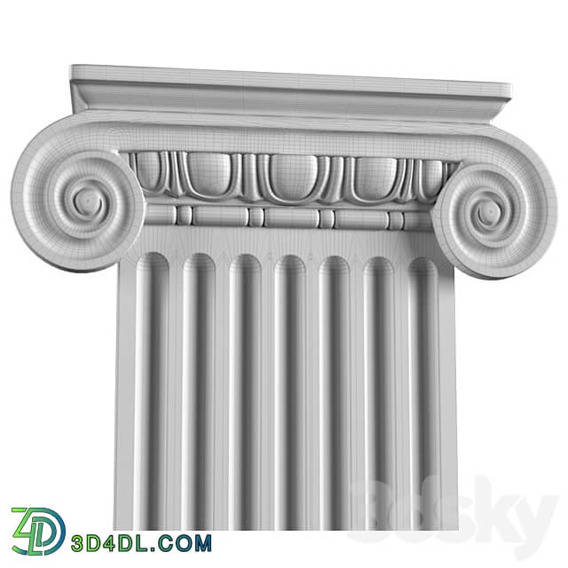 Pilaster with flute Ionic.