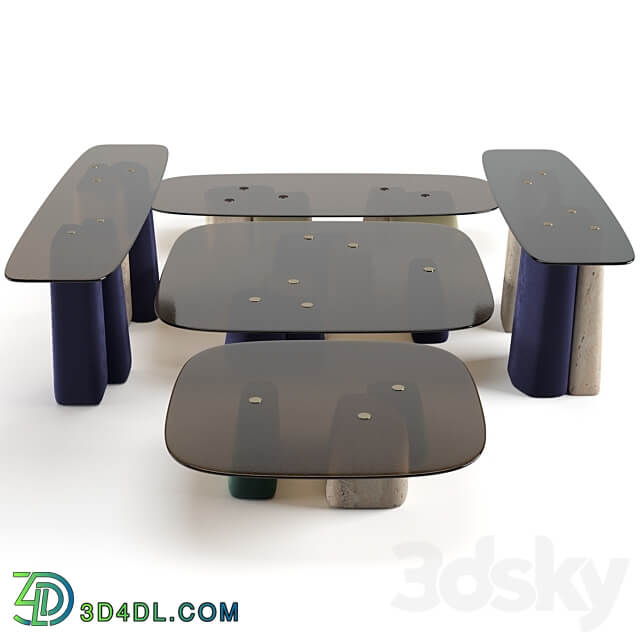 Baxter Fany coffee tables set Dressing table 3D Models