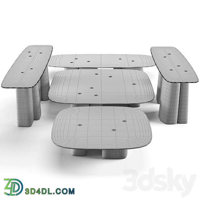 Baxter Fany coffee tables set Dressing table 3D Models