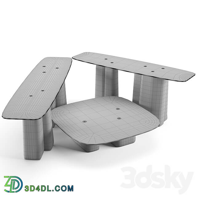 Baxter Fany coffee tables set Dressing table 3D Models