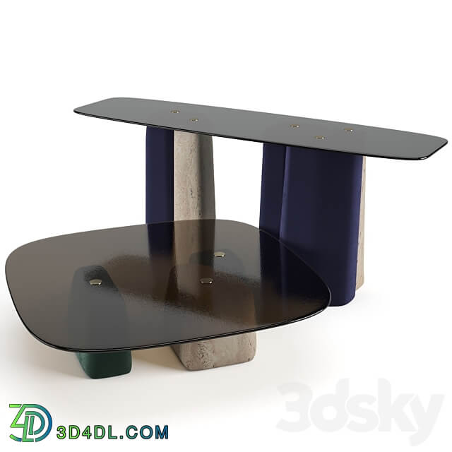 Baxter Fany coffee tables set Dressing table 3D Models