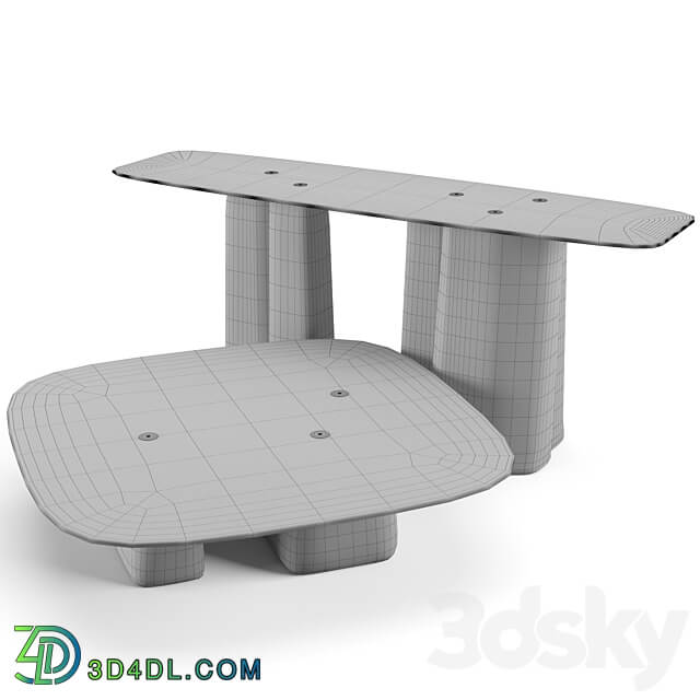 Baxter Fany coffee tables set Dressing table 3D Models