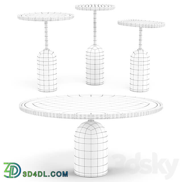 Porada Ekero Coffee and Side Tables 3D Models 3DSKY