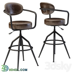 Industrial style swivel bar stool 3D Models 3DSKY 