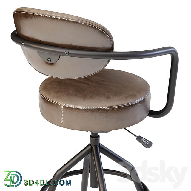 Industrial style swivel bar stool 3D Models 3DSKY