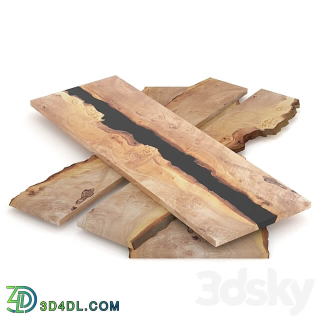 Elm and epoxy slab Other decorative objects 3D Models 3DSKY