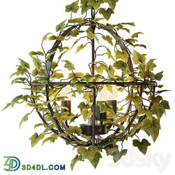 Vintage industrial spherical chandelier with ivy Pendant light 3D Models 3DSKY 