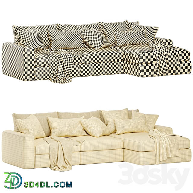 lounge sofa with chaise 3D Models 3DSKY