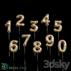 Inflatable foil balloons. Numbers. 3D Models 3DSKY 